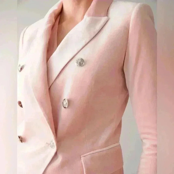White House Black Market Pink Velvet Studio Blazer Size 6 - Picture 3 of 13
